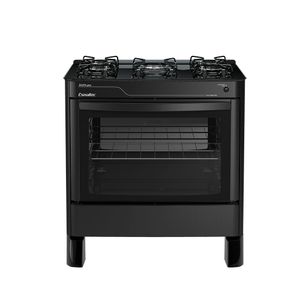 Fogão 5 Bocas Esmaltec Ágata Glass 5090 Preto Bivolt