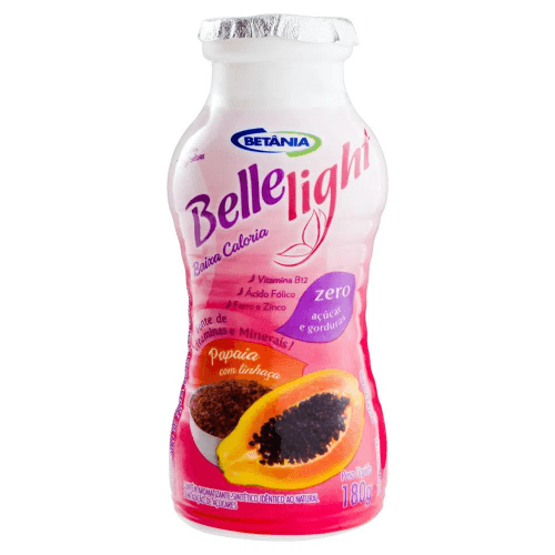 Leite Fermentado Belle Light Papaia c/ Linhaça 180g