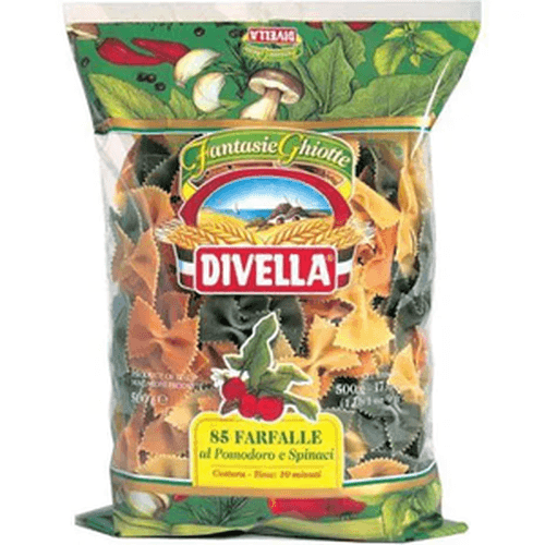 Massa Divella Grano Duro Farfalle Tricolore 500g - Gbarbosa