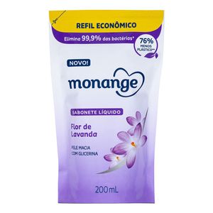 Sabonete Líquido Monange Flor de Lavanda 200ml Refil Econômico