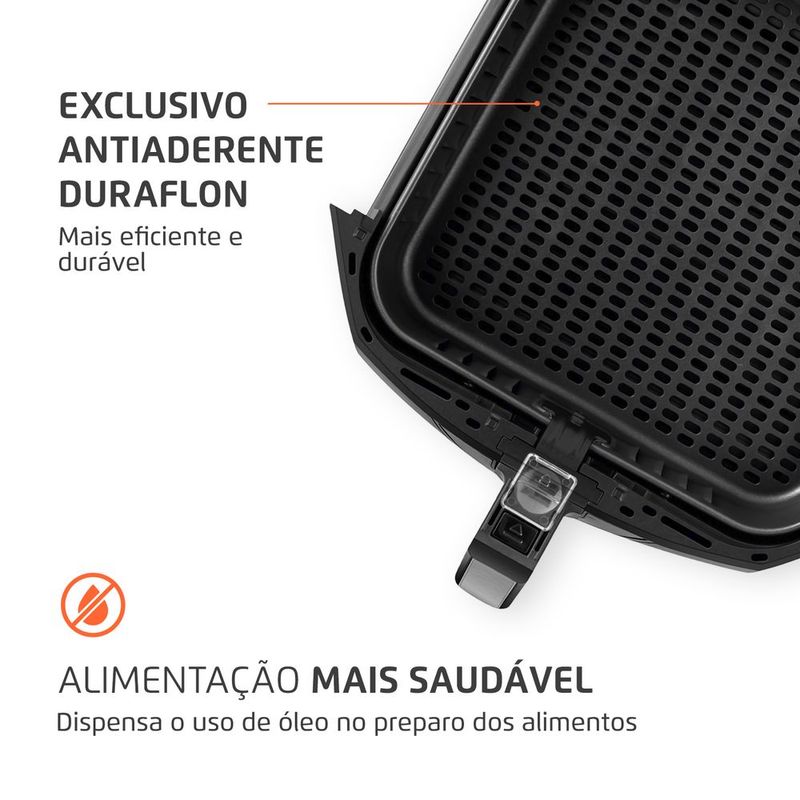 Fritadeira Mondial Air Fryer AFN-80-BI 8 Litros Preta/Inox 127V, Fritadeira