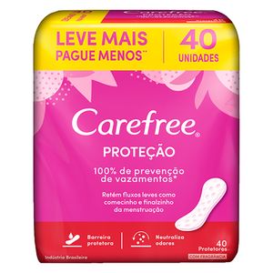 Protetor Diário Carefree Proteção sem Abas com Perfume Pacote com 40 Unid Leve + Pague -