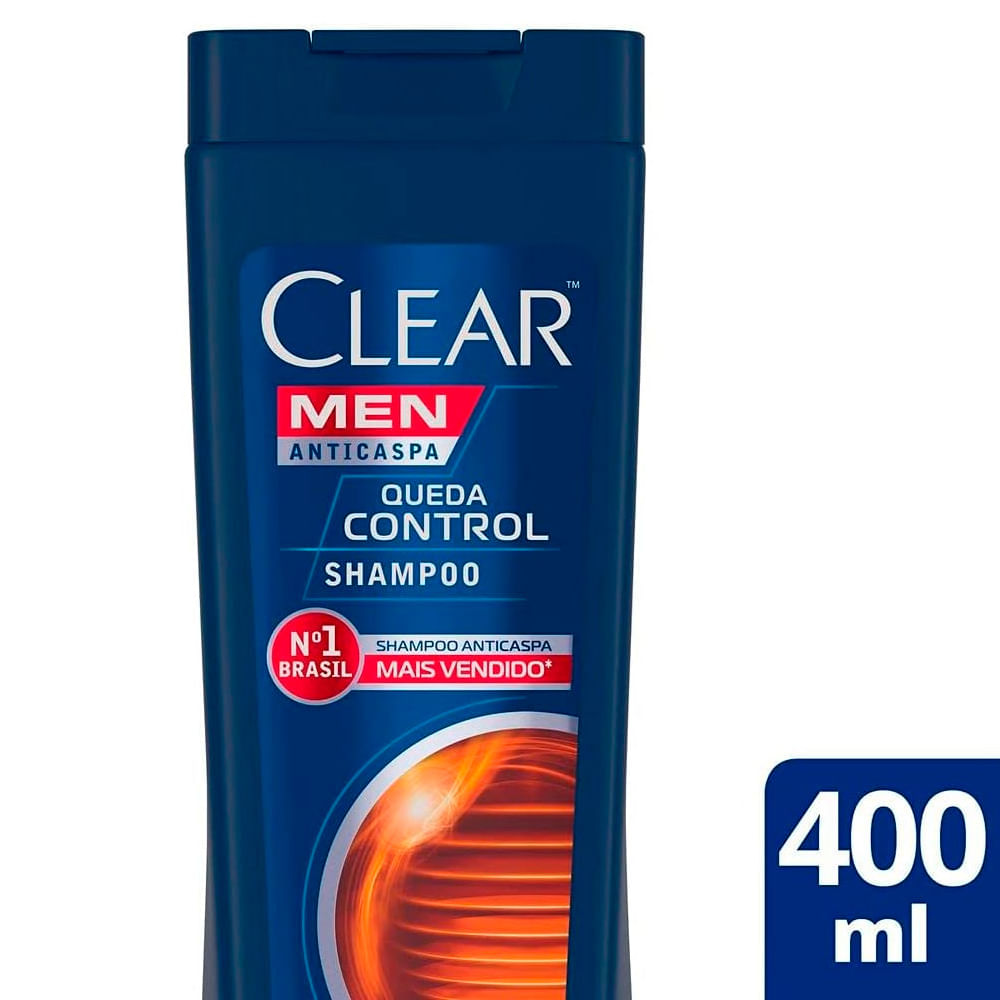 Shampoo Clear Men Anticaspa Queda Control Frasco 400ml