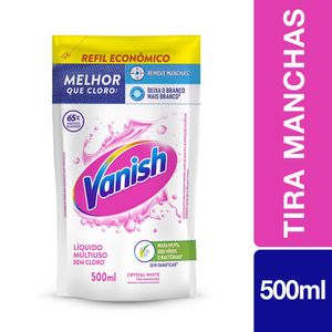 Tira Manchas Vanish Líquido Crystal White para roupas brancas Refil Econômico 500ml