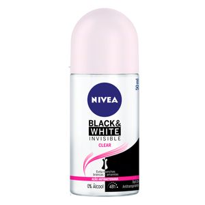 Desodorante Antitranspirante Nivea Invisible for Black & White Clear Roll-On Ação Antibac 48h 50ml