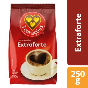 Café em Pó 3 Corações Torrado e Moído Extraforte Pacote 250g