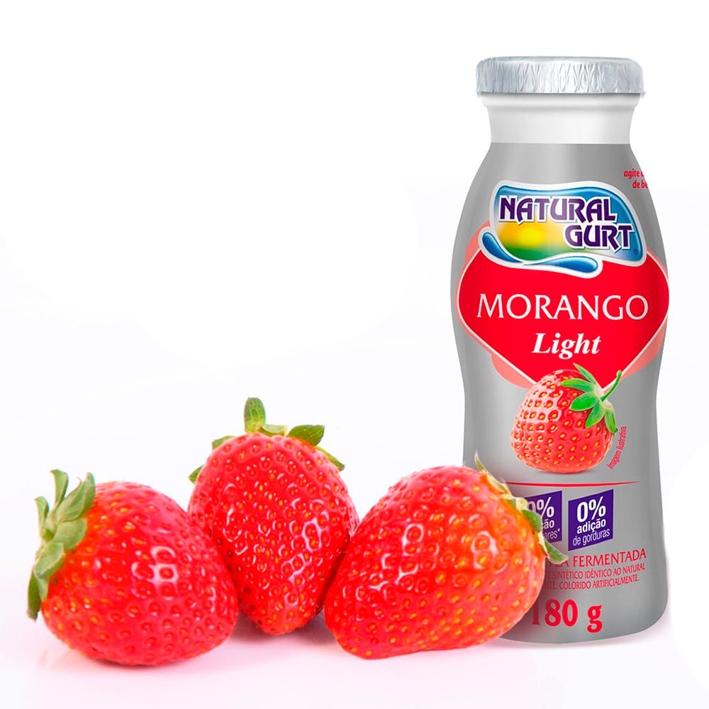 Bebida Láctea Nat Gurt Morango Light 180g