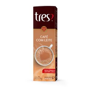 Café c/ Leite em Cápsula 3 Coraçõe 90g c/ 10 Unid