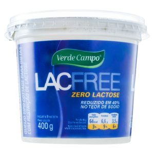 Queijo Verde Campo Lacfree Cottage Zero Lactose Pote 400g