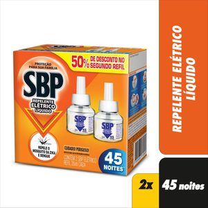 Repelente Elétrico SBP 45 Noites 35ml 50% Desconto na 2ª Unidade