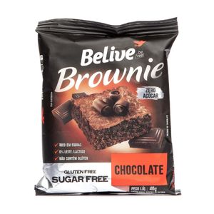 Bolo Belive Brownie Chocolate Zero Lactose Zero Açúcar 40g