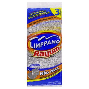 Esponja Multiuso Limppano Rayum c/ 3 Unid Embalagem Econômica