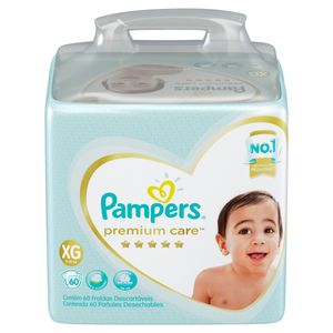 Fralda Descartável Pampers Premium Care XG Pacote com 60 Unid
