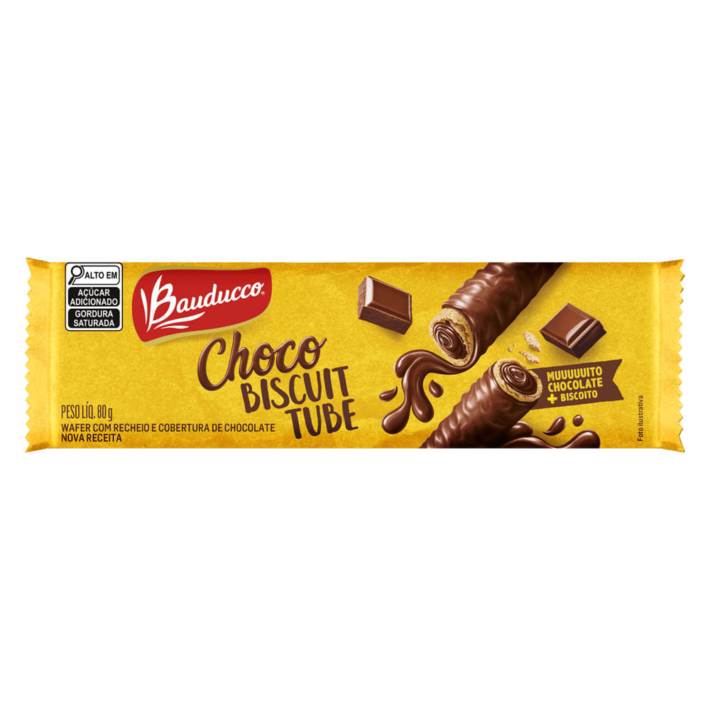 Biscoito Bauducco 080 G Wafer Choco Tube