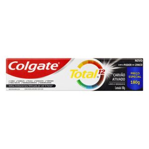 Creme Dental Colgate Total 12 Carvão Ativado 180g Preço Especial