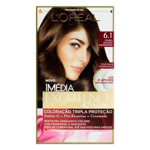 Coloração Imédia Excellence Louro Escuro Acinzentado 6.1