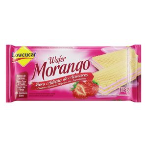 Biscoito Wafer Lowçucar c/ Recheio de Morango Zero Lactose s/ Açúcar Pacote 115g