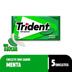 Goma de Mascar Trident sem Açúcar Menta 8g com 5 Unid