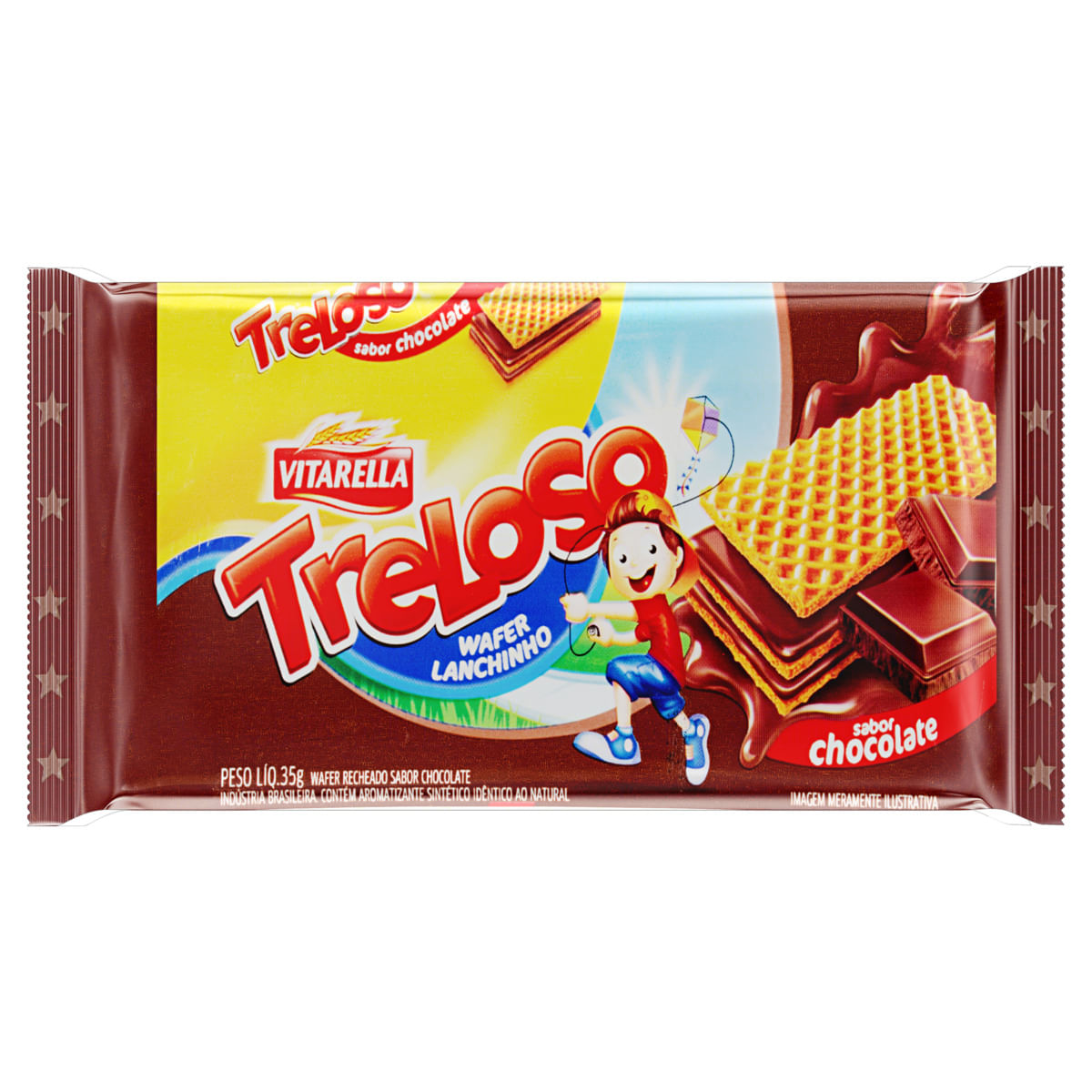 Biscoito Treloso Wafer Vitarella Chocolate 35g