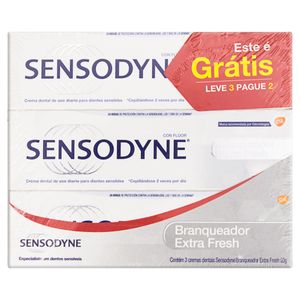 Pack Creme Dental Sensodyne Branqueador Extra Fresh Caixa 50g Cada Leve3 Pague 2 Unidades