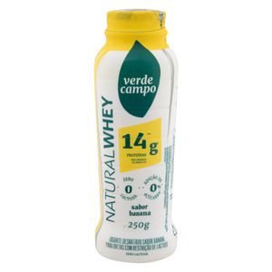 Iogurte Desnatado Verde Campo Natural Whey 14g Proteínas Zero Lactose sem Açúcar Banana 250g