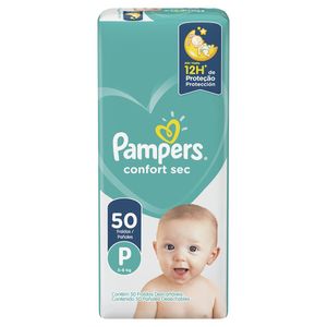 Fralda Descartável Pampers Confort Sec Mega P c/ 50 Unid