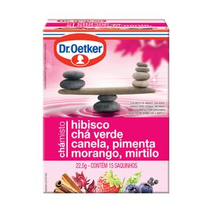 Chá Misto Dr.Oetker Hibisco, Verde, Canela, Pimenta, Morango e Mirtilo 15g