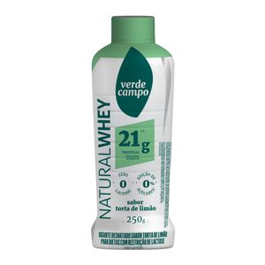Iogurte Desnatado Verde Campo Natural Whey 21g Proteínas Zero Lactose Torta de Limão 250g