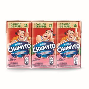 Leite Fermentado Chamyto Desnatado Morango Caixa 80g c/ 6 Unid