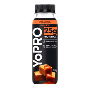 Iogurte Yopro Parcialmente Desnatado Caramelo Diet Zero Lactose Frasco 250g