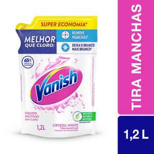 Tira Manchas Vanish Líquido Crystal White para Roupas Brancas Embalagem Econômica 1,2L