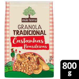Granola Mãe Terra Tradicional c/ Castanhas Brasileiras Pacote 800g