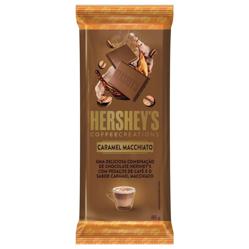 Chocolate em Barra c/ Pedaços de Café Hersheys Coffee Creations Caramel ...