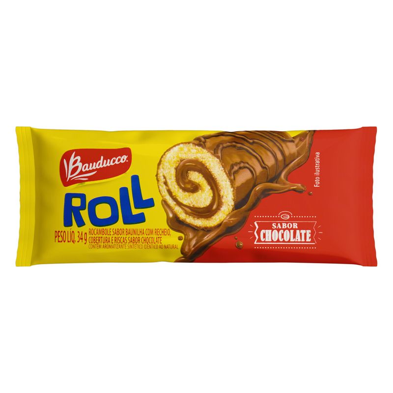 Bolinho Bauducco Roll Chocolate 34g, Mini