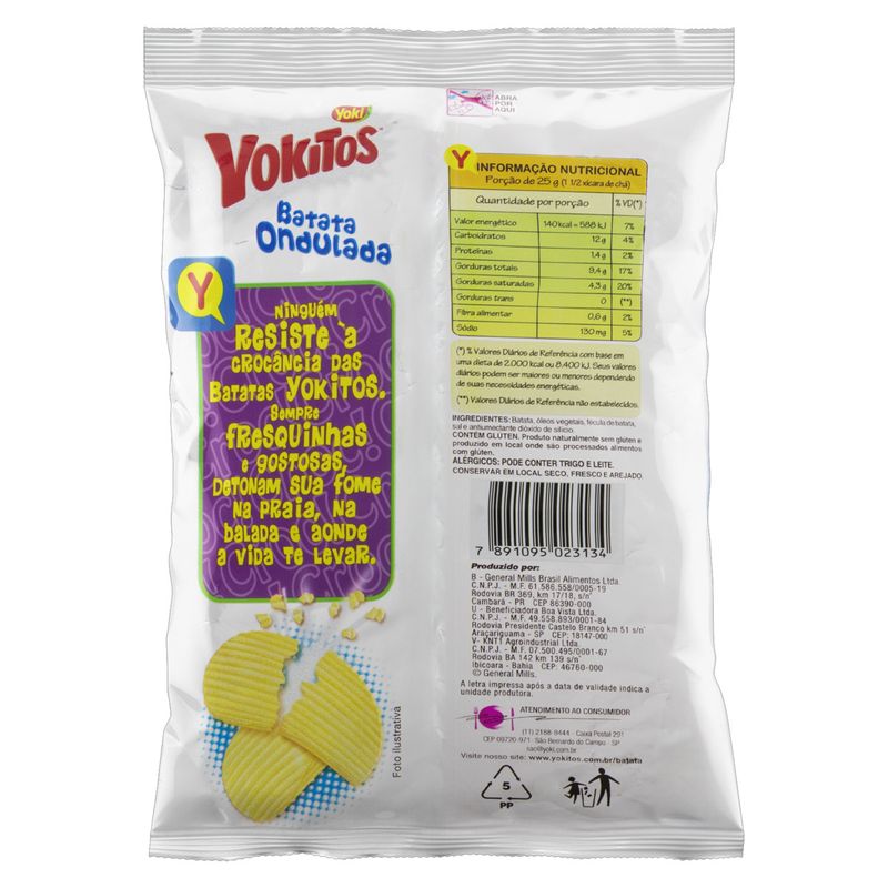 Batata Frita Ondulada Yoki Yokitos Natural Pacote 45g, Batata