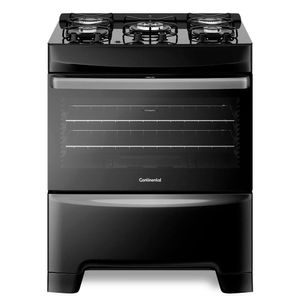Fogão 5 Bocas Continental FC5GP Mesa de Vidro Preto Bivolt