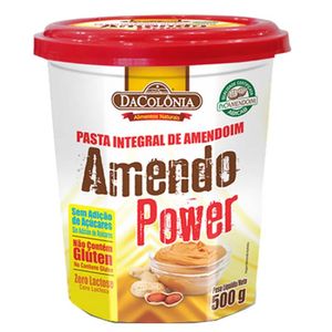 Pasta de Amendoim Dacolônia Amendo Power sem Açúcar sem Glúten Zero Lactose Pote 500g