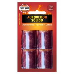 Acendedor p/ Churrasqueira Prime Grill Sólido Blister c/ 4 Unid