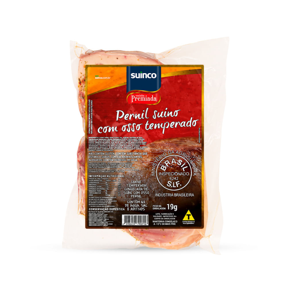 Pernil Suíno Suinco c/ Osso temperado Congelado