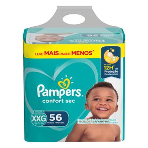 Fralda Descartável Pampers Confort Sec XXG + de 14Kg 56 Unid Leve Mais Pague Menos