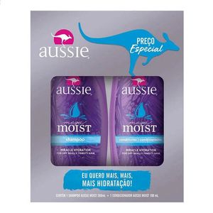 Kit Shampoo 360ml + Condicionador 850ml Aussie Mega Moist