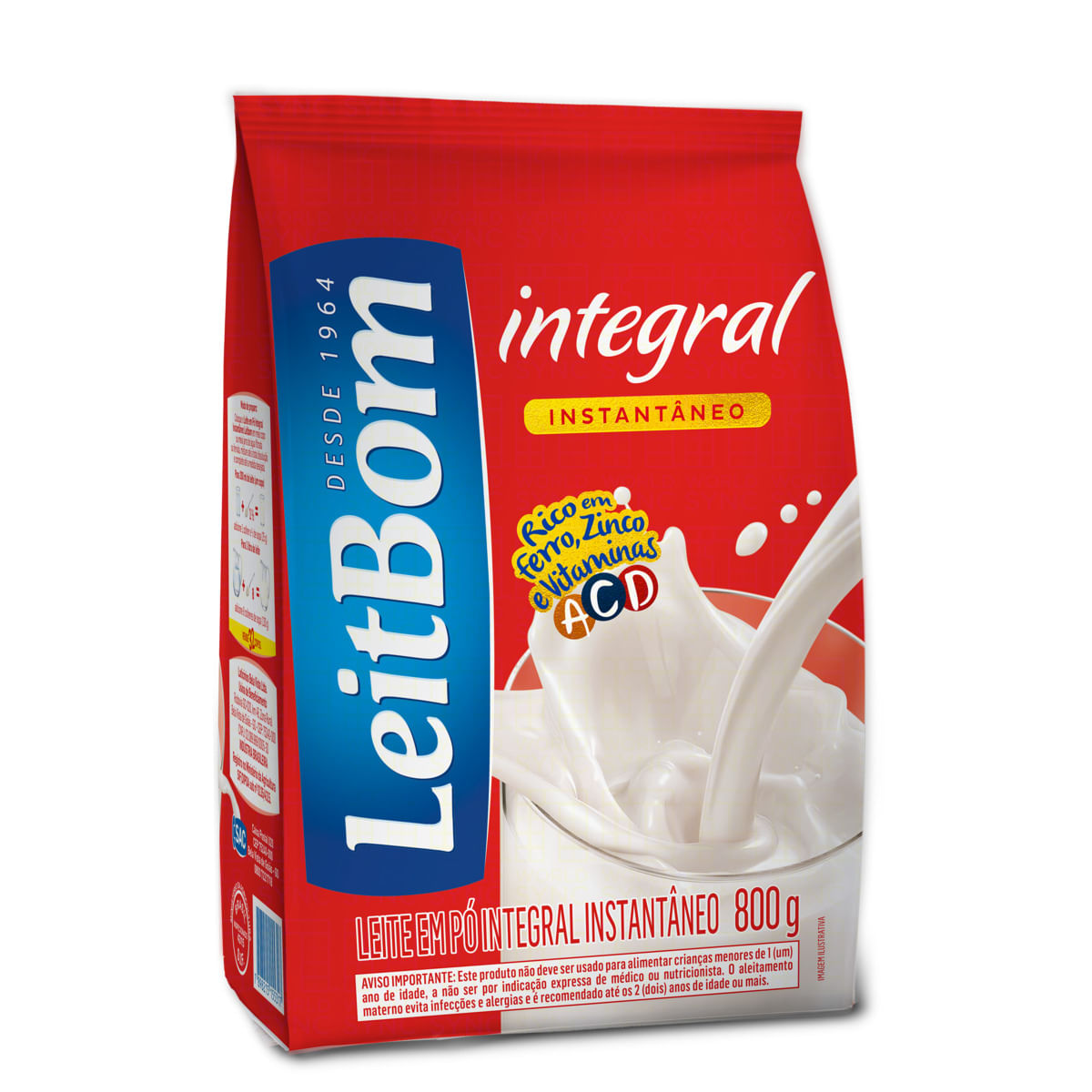 Leite em Pó Leitebom Integral Instantâneo Pouch 800g | GBarbosa