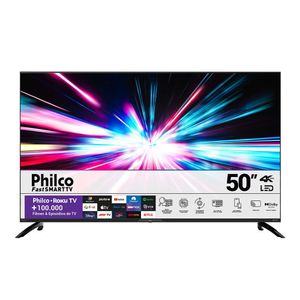 Smart Tv 50 Polegadas Philco 4K Led PTV50G7ER2CPBL Roku