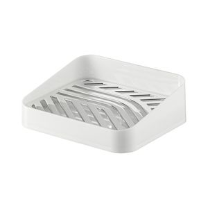 Saboneteira UZ Slim Plástica Branco Metalizado