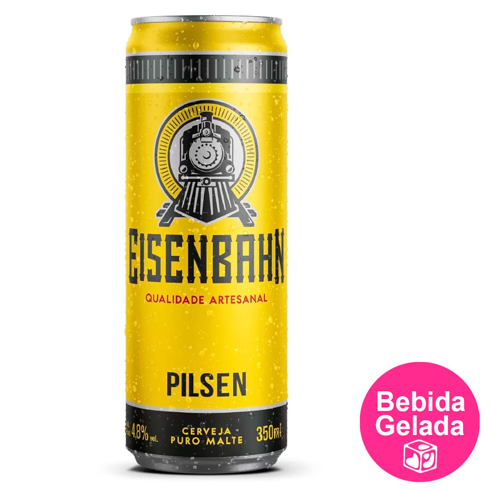 Cerveja Eisenbah Pils Sleek Gelada Lata 350ml
