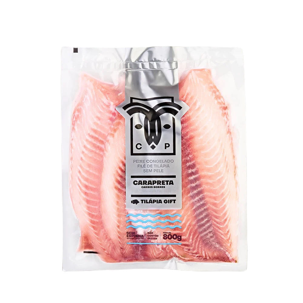Filé de Peixe Tilápia Carapreta a Vácuo Congelada 500g