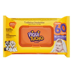 Toalha Umedecida Piquitucho Premium Infantil Pacote 60 Unidades