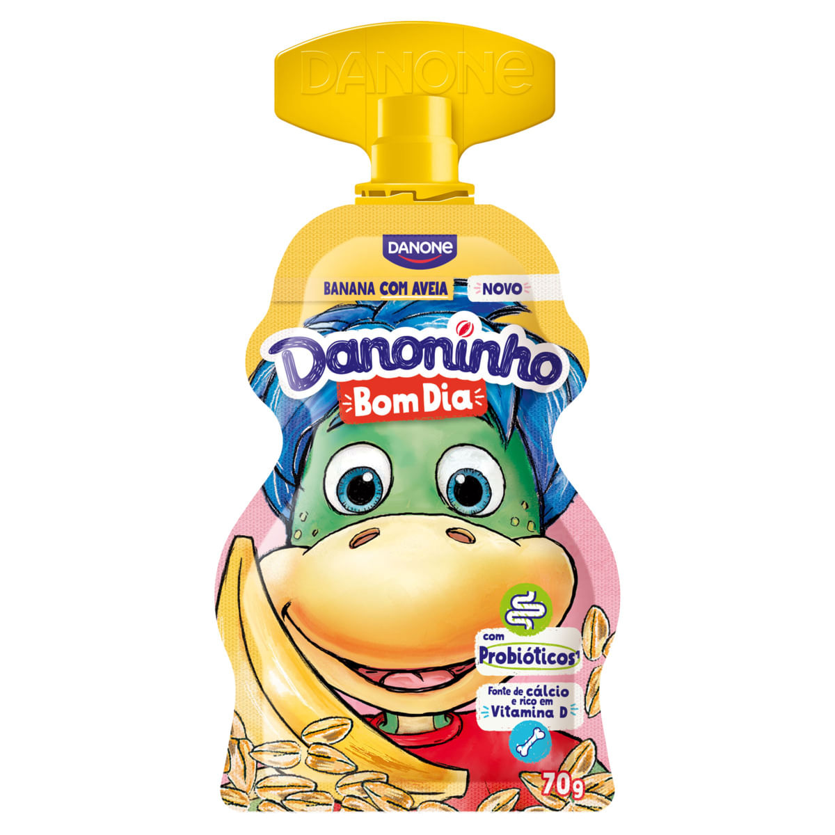 Iogurte Integral Danoninho Bom Dia Banana c/ Aveia Squeeze 70g | GBarbosa