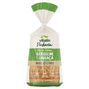 Pão de Forma Vitalin Padaria s/ Glúten s/ Lactose s/ Açúcar Gergelim & Linhaça 300g