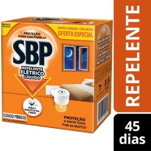 Inseticida Elétrico SBP Refil 45 Noites Grátis Novo Aparelho + Refil 35ml